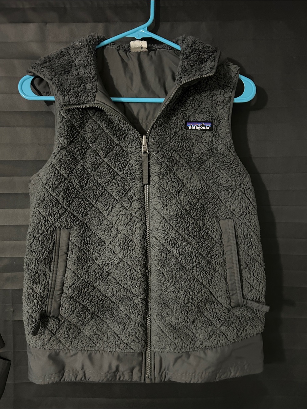 Patagonia Kids Gray Sherpa Fleece Hooded Vest
